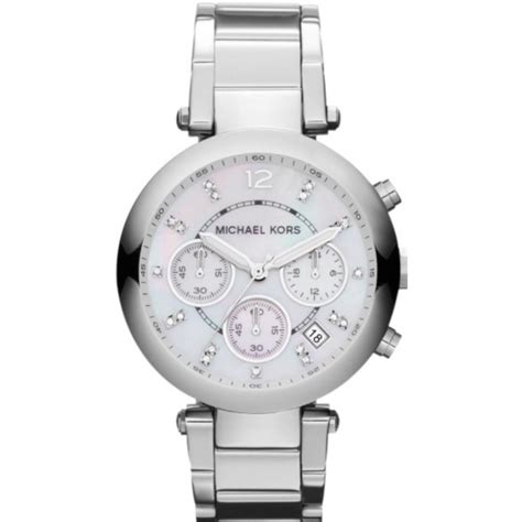 michael kors parker silver-tone acetate watch 295.00|Michael Kors Women's Parker Acetate and Stainless Steel Watch .